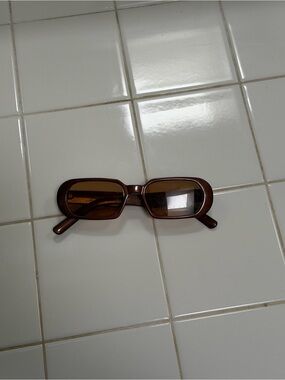 Brown Rectangular Sunglasses